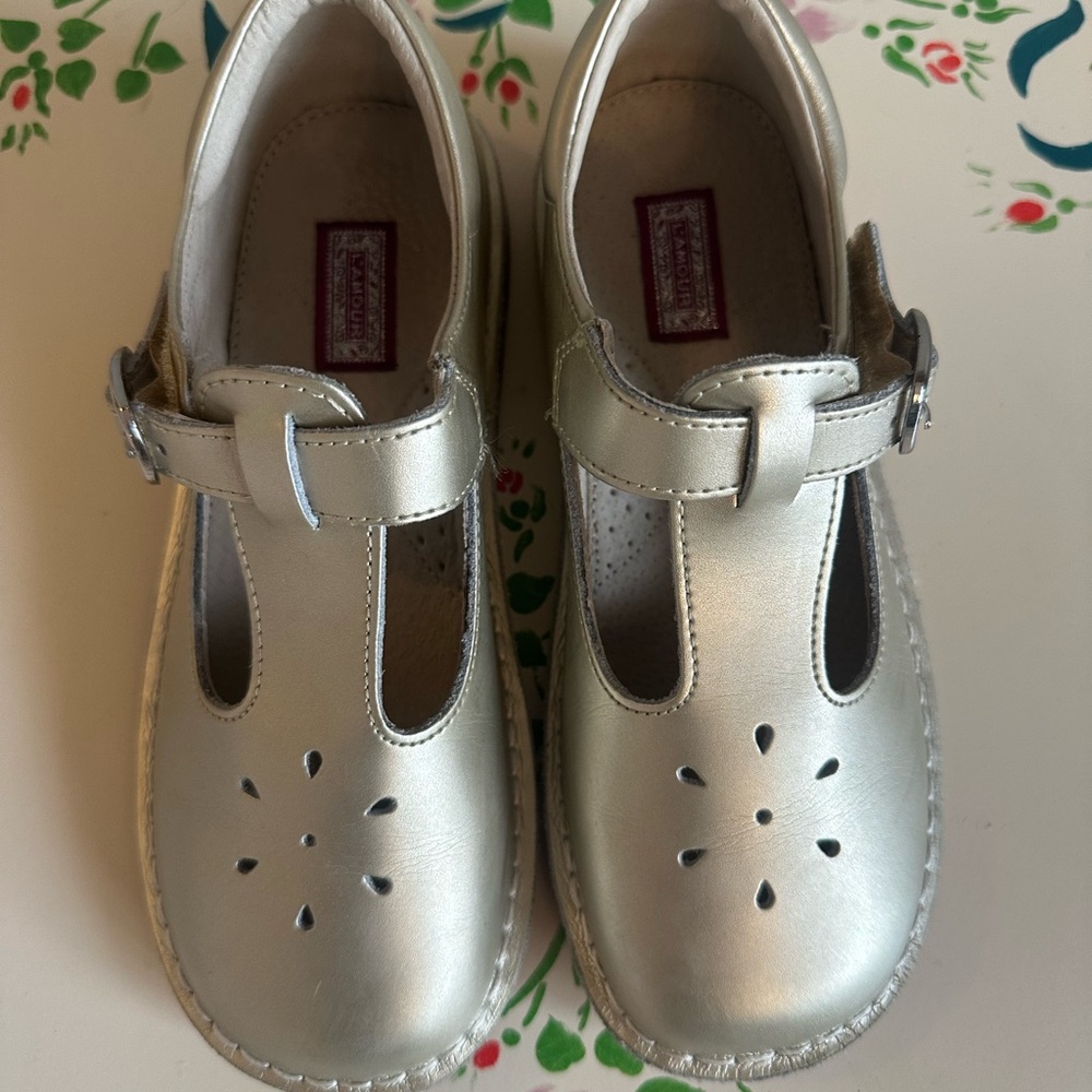 L'Amour Metallic Kids T-Strap Dress Shoes